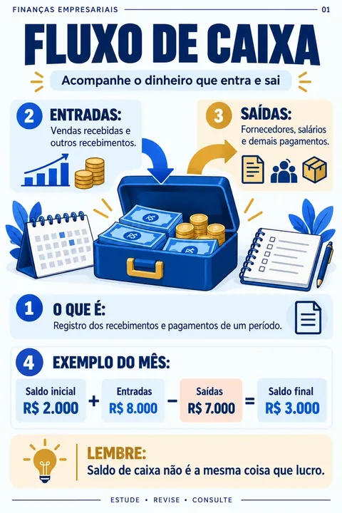 Fluxo de Caixa — prévia de mapa visual