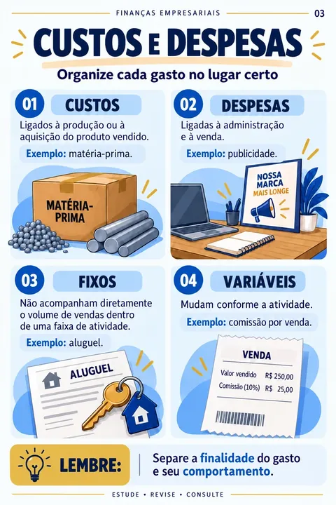 Custos e Despesas — prévia de mapa visual